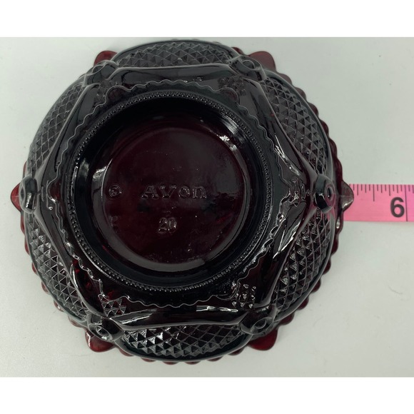 Set 4 Vintage Avon Cape Cod Dessert Bowl 5” Ruby Red 1876 Salad - Picture 6 of 6